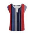 thumbnail image 2 of Gomelly Women T-shirt Short Sleeve T Shirt Baggy Summer Tops Ladies Soft Work Tee Color Block Tunic Blouse Red L, 2 of 3
