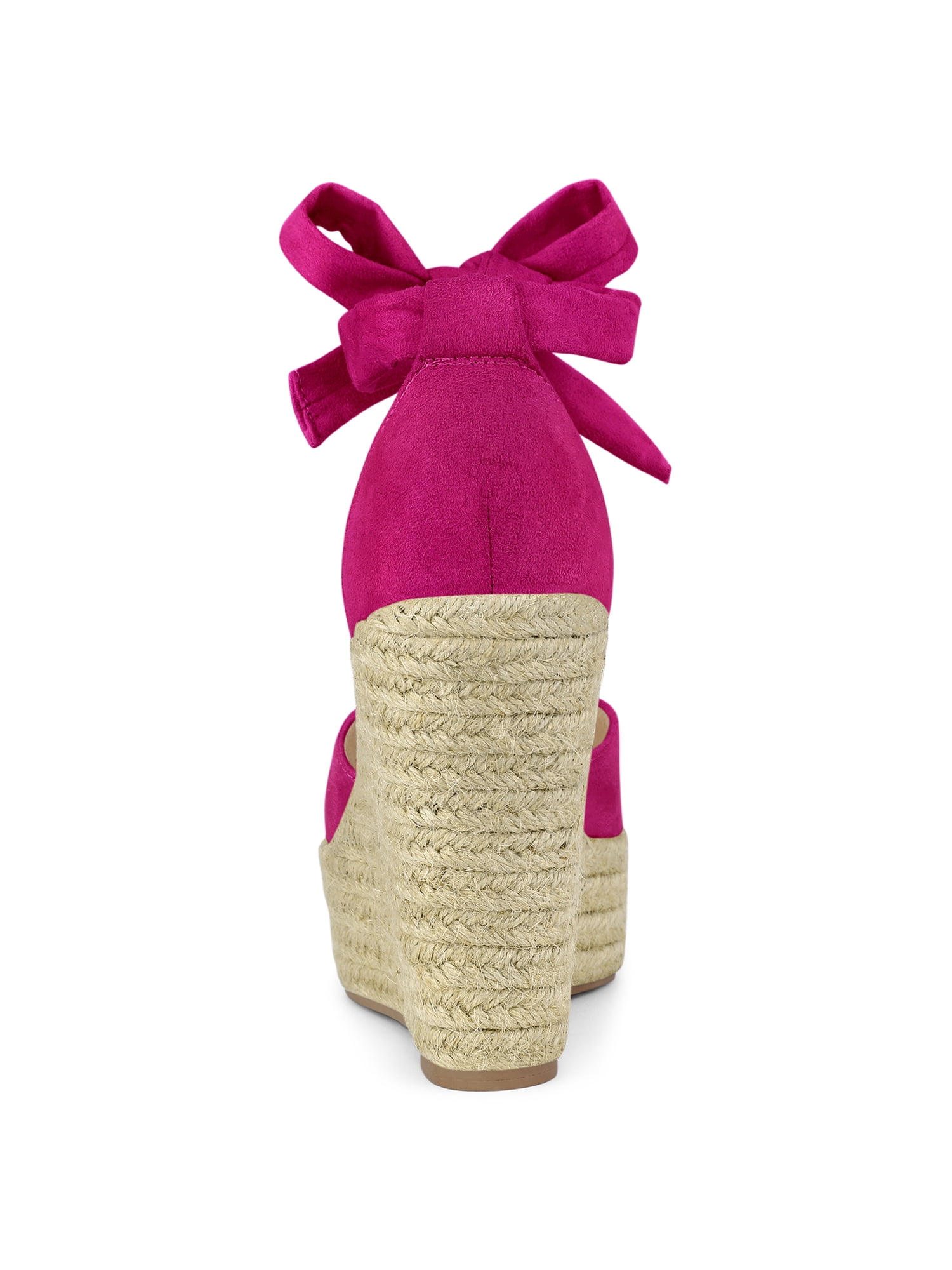 DARING DIVA Women's Espadrilles Tie Up Ankle Strap Wedges Sandals Hot Pink 10