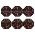 thumbnail image 2 of Pofeuu BBQ Print Leather Coasters Set of 6, Round Cups Mugs Mat Pad for Home Kitchen Heat Resistant Drink Coasters,Octagon, 2 of 7