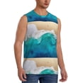 thumbnail image 2 of Uemuo Beach Pattern Men's Sleeveless T-Shirt,Muscle Athletic Tank Top, Moisture-wicking Quick-dry Breathable Classic Tee Top for Gym Run Outdoor Sports-Small, 2 of 8