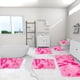thumbnail image 4 of Nuevo tapete para baño teñido, juego completo de seis piezas, tipo de pelo largo y esponjoso, rosa, 4 of 7