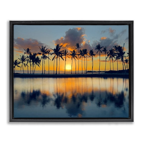 Stupell Industries Big Island Sunset Black Framed Floater Canvas Wall Art design by Danita Delimont, 17 x 21