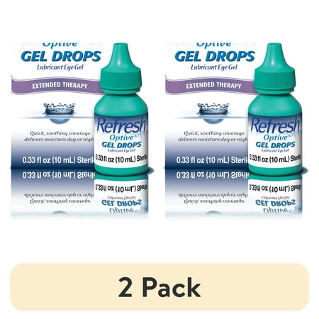 (2 pack) Refresh Optiv Gel Drops Lubricant Eye Gel, Extended Therapy, 0.33 fl oz
