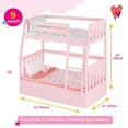 thumbnail image 4 of Dreams for Two Pink Bunk Bed Accessory Set for 18-Inch Dolls, Includes Mattresses, Pillows & Blankets, 4 of 8