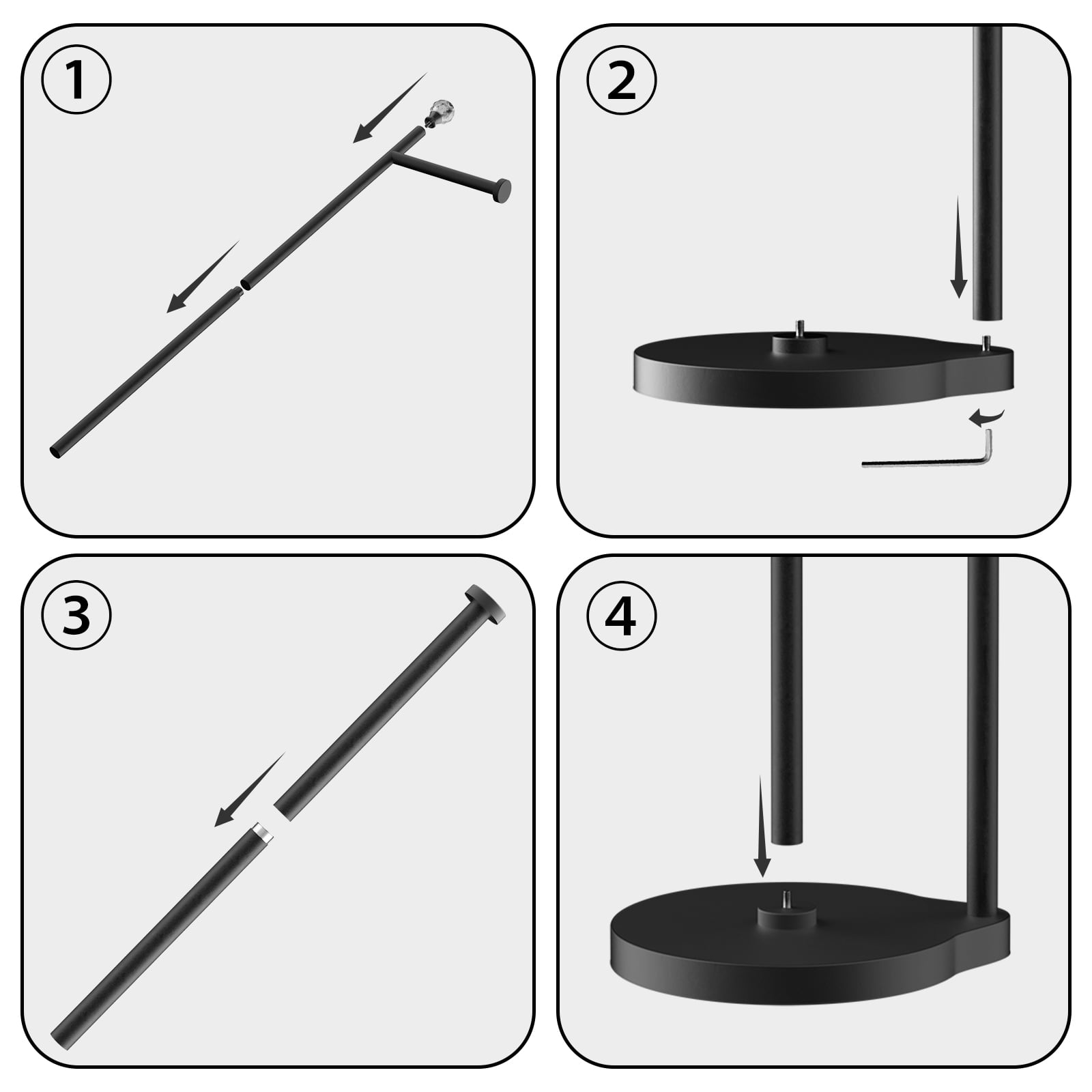 KASUNTO Toilet Paper Holder for Bathroom, Heavy Weighted Metal Free Standing Toilet Paper Storage with Crystal Ball, Toilet Paper Stand for Bathroom Accessories, Matte Black [Holds MEGA Rolls]