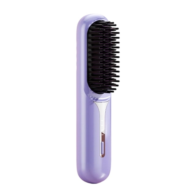 1 unidad de cepillo alisador portátil de calentamiento rápido, mini cepillo de pelo inalámbrico con modo para eliminar el encrespamiento y dar brillo (negro)