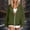 Army Green women zip up hoodie a1, variant on Fall Winter Casual Hooded Zip Up Sweatshirt for Women, Ruffle Trim Long Sleeve Top, Soft Fleece Warm Layer for Daily Outings Travel, Blue S