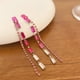 thumbnail image 5 of Pendientes cuadrados con diamantes y agujas, estilo europeo y geométrico, con borla, largos y personalizados (1 par), con colgante., 5 of 8