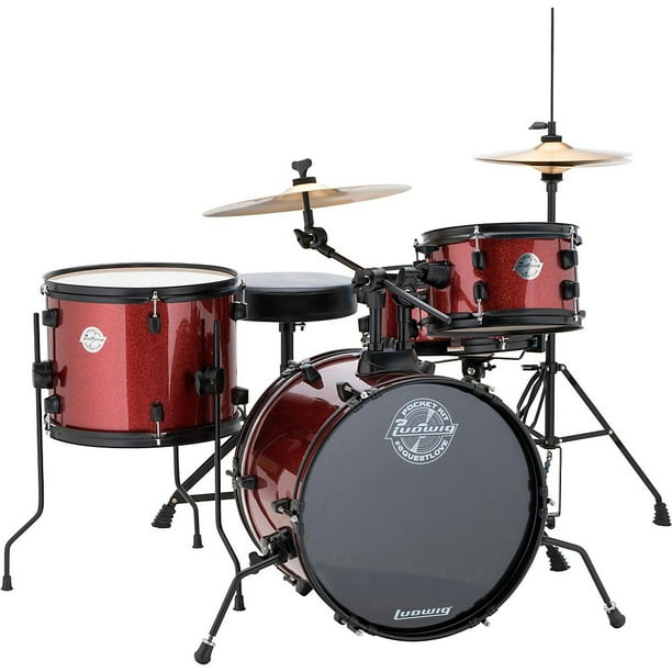Ludwig LC178X025 Questlove Pocket Kit 4Piece Drum Set Red Wine