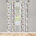 thumbnail image 3 of Ambesonne Floral Curtains, Flower Petals Growth, Pair of 28"x63", Pale Blue Orange, 3 of 5