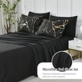 thumbnail image 6 of Davulos Gold Metallic Marble Comforter Set Queen Size,7 Piece Bed in a Bag Microfiber Complete Bedding Sets,Black, 6 of 10