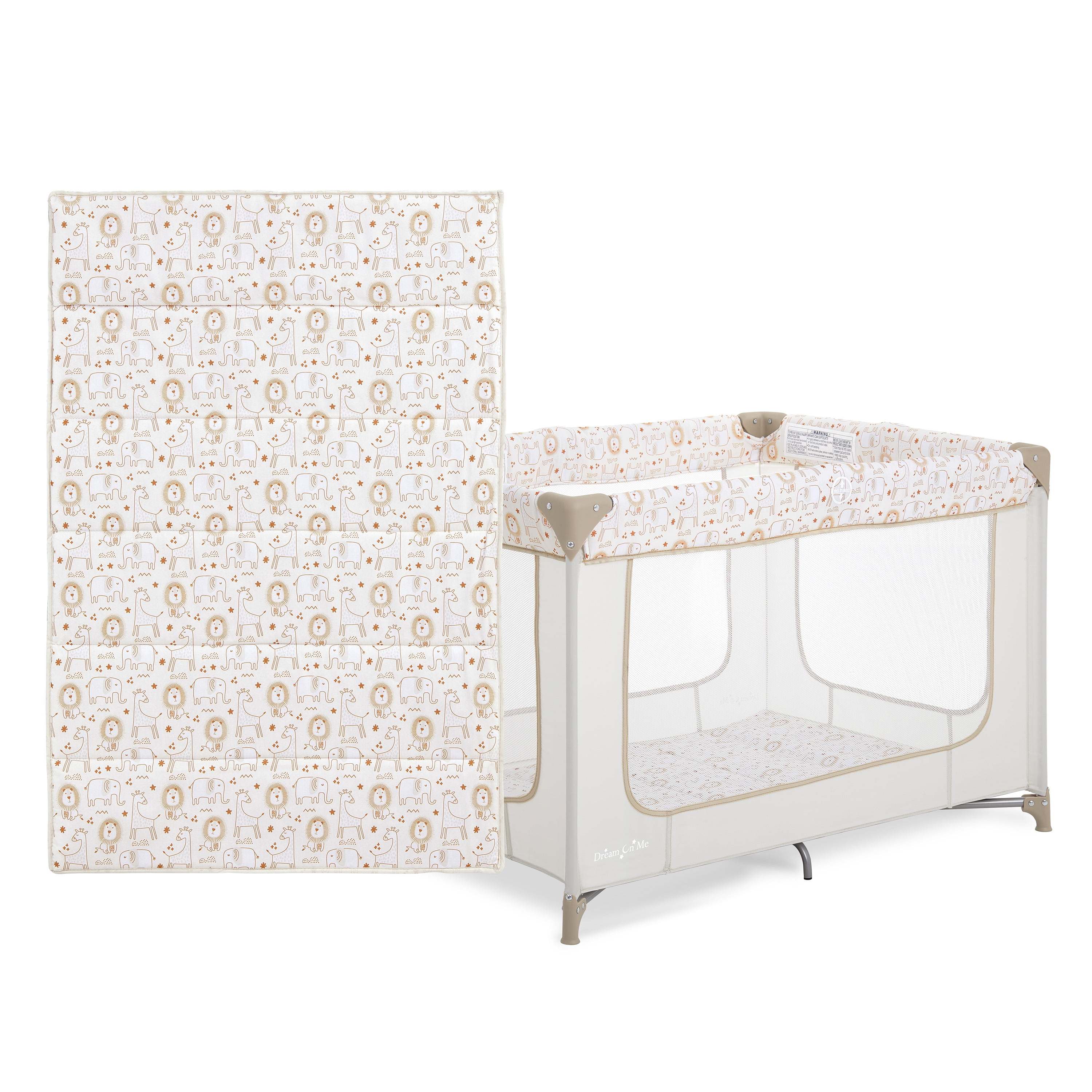 Dream On Me Zodiak Portable Playard with Carry Bag & Shoulder Strap, Beige, Unisex