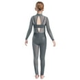 thumbnail image 4 of Aislor Gymnastics Jumpsuit for Girls Skating Bodysuit Figure Skating Leotard Sparkly Catsuit Full Body Dance Unitard Grey 10, 4 of 7