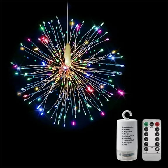 Casewin 1 Pcs Firework Lights 120 LED Tree Lights Christmas Decorations, Wedding Hanging Star Lights, Fairy Lights Sparklers Starburst Light, Mluticolor