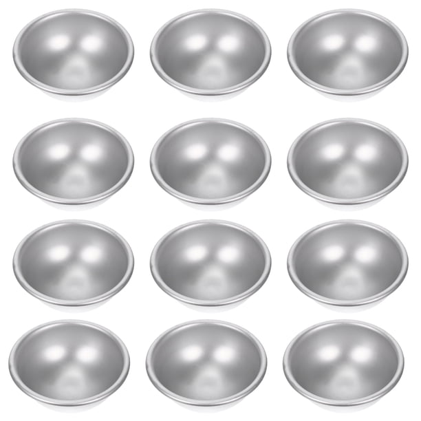 BRIGHTFUFU 12 piezas de baño creativo sal de sal de sal moldes de bolas semicirculares moldes de aleación de aluminio
