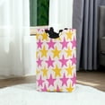 thumbnail image 6 of Yayeee Freestanding Laundry Hamper with Handle Collapsible Large Storage Basket for Clothes, Yellow Pink Stars, 6 of 7