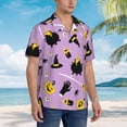 thumbnail image 5 of Balery Cute Halloween Print Men's Hawaiian Shirts Short Sleeve Beach Shirt Relaxed Fit Vacation Button Down Shirts-XX-Large, 5 of 9