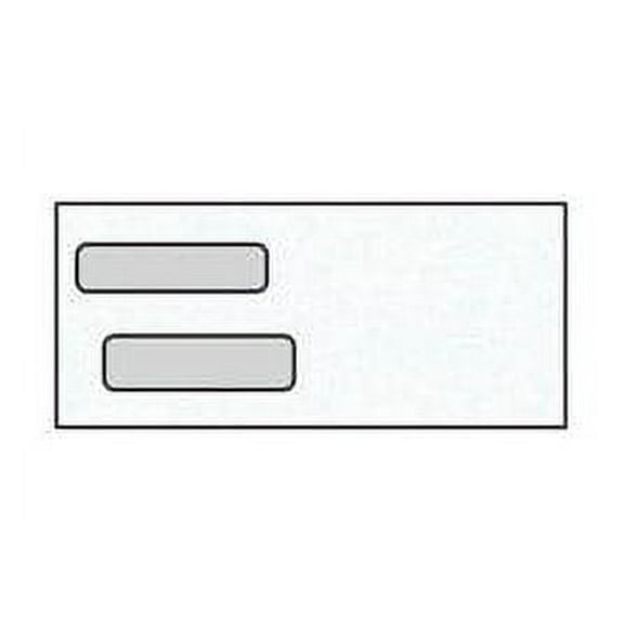 #9 DG-2 Double Window Envelopes, 3-7/8" x 8-7/8", White 24 lb with Blue Wesco Tint, Diagonal Seams - Pack of 100 Envelopes