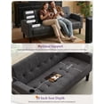 thumbnail image 6 of LAZZO 62" Loveseat Sofa, Linen Fabric Tufted Couch with USB Charging Ports and Cup Holders, Dark Gray, 6 of 9