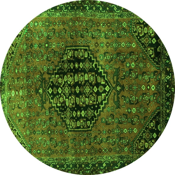 Ahgly Company Indoor Round Persian Green Traditional Area Rugs, 6' Round