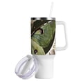 thumbnail image 2 of Green Butterfly Moon 40 oz Tumbler with Handle Insulated&nbsp;Travel Mug&nbsp;Lid Straw Leak Proof Steel Vacuum Water Bottles Glasses Fits in Car Cup Holder, 2 of 7