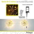 thumbnail image 4 of Luces serie 112 led star burst Artego con 2 ramos de 40cm de diámetro unidos de 56 leds ALPHA Decoración Navidad eventos bodas LED christmas string lights waterproof 8 modos uso temporizador, 4 of 7