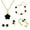 Black, variant on Clover Jewelry Set 18K Gold Plated Stainless Steel Necklace with Flower Design Four leaf clover for Women, Elegant Four Leaf Clover Necklace Floral Style Jewelry