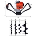 thumbnail image 2 of Post Hole Digger, 52CC 2 Stroke Gas Powered Engine with 4 Drill Bits 4" 6" 8" 12", One Man Earth Auger for Planting Fence, EPA Machine Plant Soil Digging Fence with Hole Digger Replacement Auger Bits, 2 of 7