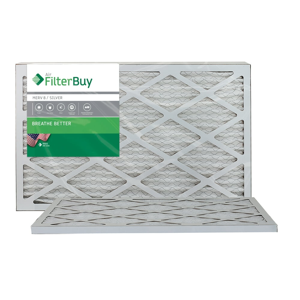 FilterBuy 16x20x1 MERV 8 Pleated AC Furnace Air Filter, (Pack of 2