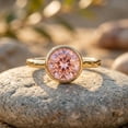 thumbnail image 5 of Rosec Jewels IGI Certified Lab Grown Pink Diamond Engagement Ring 1 Ct - Bezel Set Pink Diamond Ring - Fancy Pink Color and VS1 Clarity, 14K Yellow Gold, US 10.50, 5 of 8