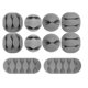 thumbnail image 2 of EeaseMX Juego de 20 sujetadores de cables de escritorio flexibles de TPR con múltiples orificios, herramienta de bobinado combinada (gris), 2 of 7
