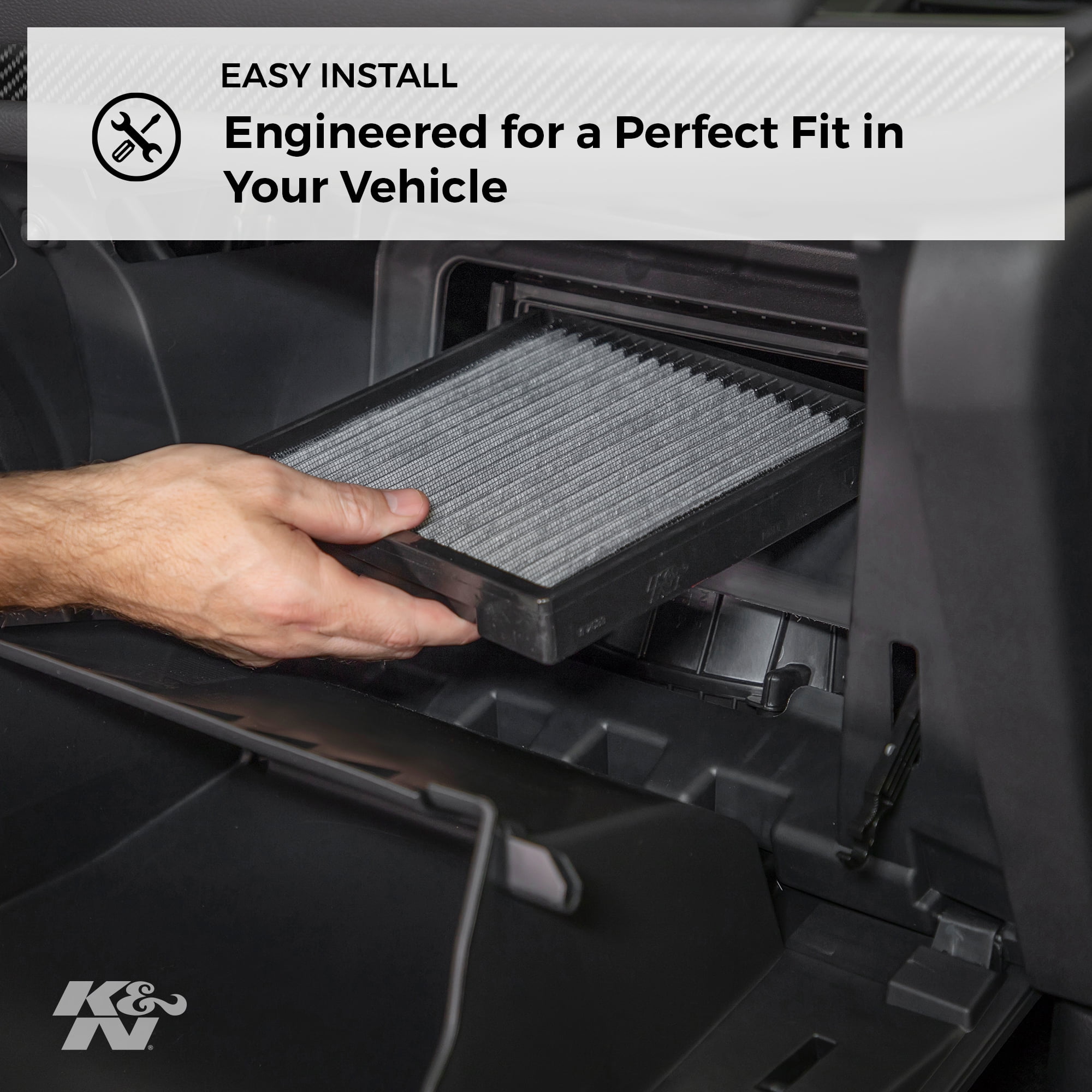 K&N Performance Cabin Air Filter: Lifetime, Washable, Engineered to Maximize Airflow, VF2054