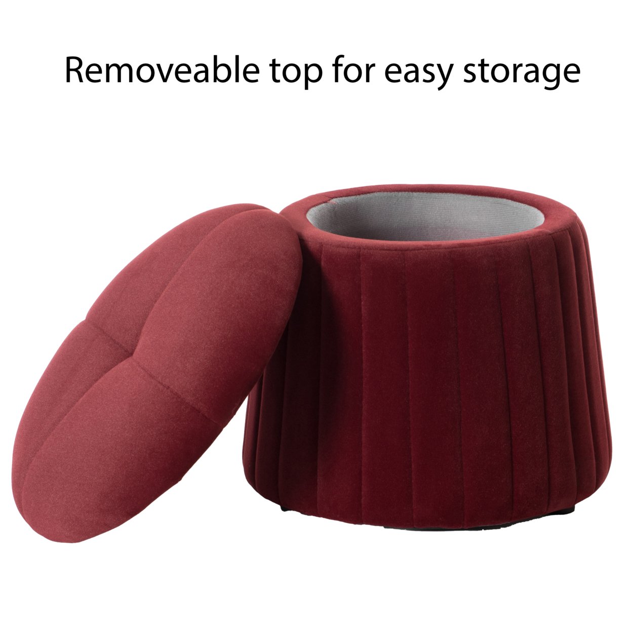 Modern Tufted Velvet Mushroom Shape Storage Ottoman Storage Stool Trunk
