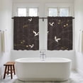 thumbnail image 4 of Japanese Style Kitchen Curtain for Berdoom Living Room Cafe 45 Inch Length, Vintage Cranes Ocean Wave Black Grey Tiers Curtains Light Filtering Drapes Rod Pocket Window Treatment 2 Panels 52"Wx45"L, 4 of 8