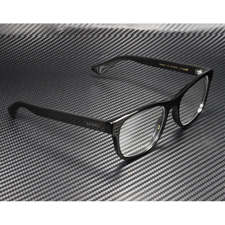 NEW Gucci GG0004O Unisex Black Striped Arm Eyeglasses Frames Gucci GG0004O Square Eyeglasses Frames in Black Striped  main image 4