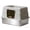 Gray, variant on Enclosed Cat Litter Box, Stainless Steel Base Anti-Urine Leakage Non-Sticky Dual Entry Top and Front Door for Pets (Gray)