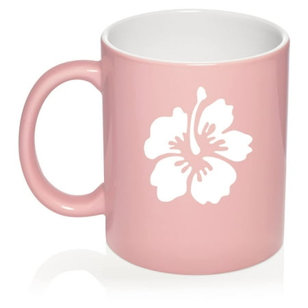 

Hibiscus Flower Ceramic Coffee Mug Tea Cup Gift for Her Wife Sister Best Friend Girlfriend Coworker Birthday Cute Graduation Housewarming Family Flower Lover Wedding (11oz Light Pink)