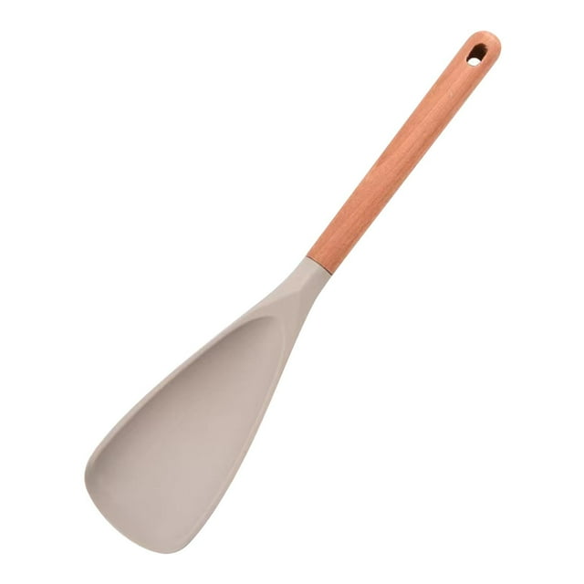 TACILIP Cooking Spoon for Nonstick Cookingwares and Safe Spoon with Wooden Handle for Mixing and Scrape, Kitchen Gadgets