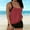Watermelon Red, variant on Zorckvet Two Piece Tankini Swimsuits for Women Tummy Control Bathing Suit with Shorts Modest Solid Color Athletic Swimwear