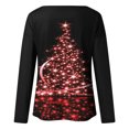thumbnail image 5 of Blusa de manga larga con cuello redondo y estampado de árbol de Navidad para mujer Pompotops  FGAJ12661, 5 of 5