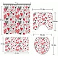 thumbnail image 5 of 4pcs Valentine's Day Shower Curtain Set Farmhouse Romantic Rose Gnome Couple Red Heart Tree Valentine Shower Curtain for Bathroom Decor Fabric Waterproof Shower Curtain Sets with Hooks, 5 of 8