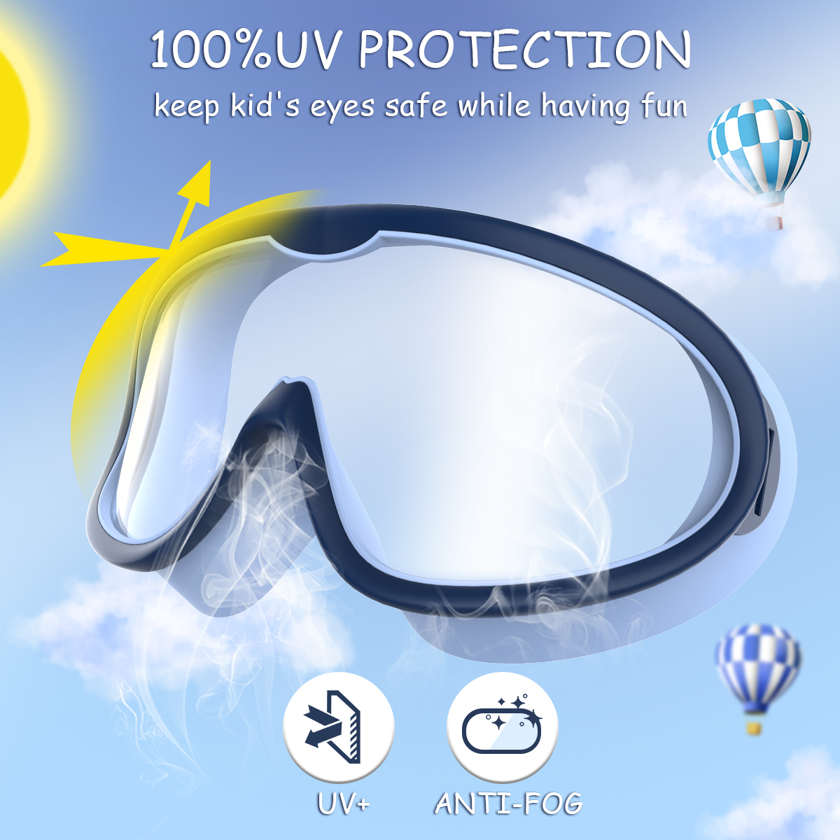GPED Kids Swim Goggles 2-Pack, Anti-Fog, Ages 3-15 photo 2