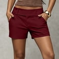 thumbnail image 2 of Women's Stretch Twill Chino Shorts Tailored High Waisted Summer Dressy Casual Shorts with Pockets, S, 2 of 5