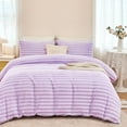 thumbnail image 3 of ZRNBAST Fleece Twin Comforter Set, Light Purple Super Soft Furry Plush Bedding, Luxury Fluffy Fuzzy Heavy Bed Set for Winter with 2 Pillowcases(Light Purple,Twin), 3 of 8