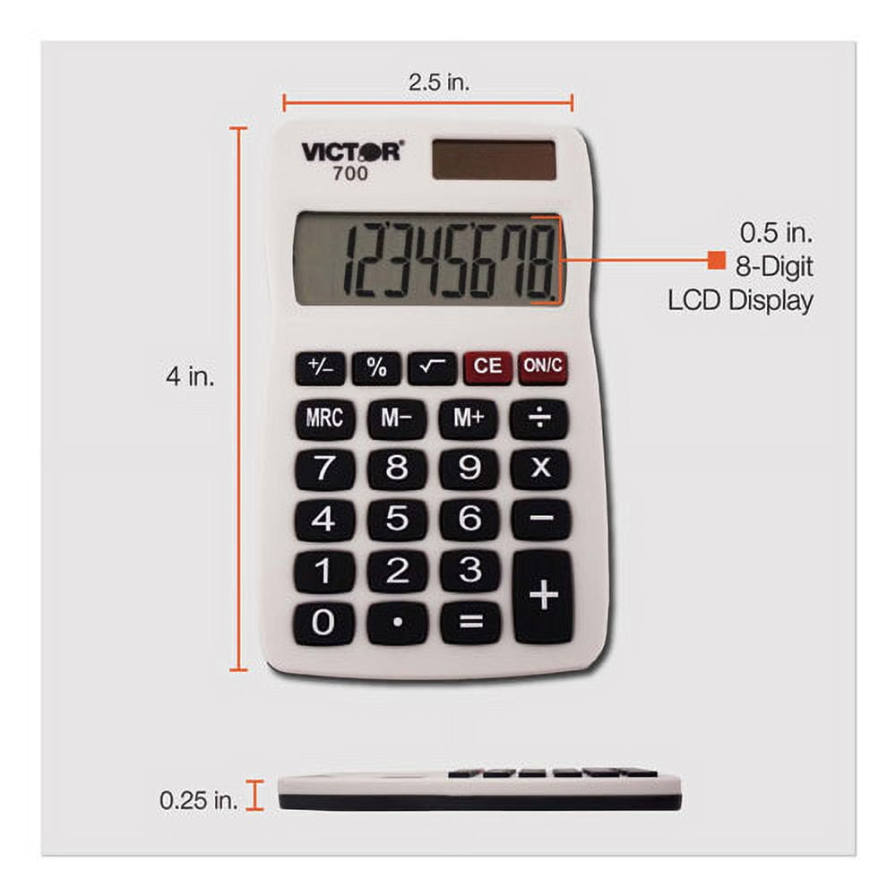 700 Pocket Calculator, 8-Digit Lcd | Bundle of 5 Each