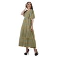 thumbnail image 2 of Moomaya Tunique à Manches Courtes Robes de Cocktail pour Femmes Robe en Coton Slub Imprimée, 2 of 4
