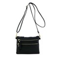 Multi Zipper Pockets Small Wristlet Crossbody Bag Travel Purse