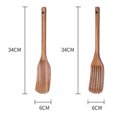 thumbnail image 2 of Wooden Kitchen Utensils Set - 2 Piece Non-Stick Bamboo Wooden Utensils for Cooking - Easy to Clean Reusable, 2 of 5