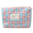 thumbnail image 2 of Bolsa de cosméticos acolchadabolsa de maquillaje de algodón a cuadros informalsuave para acampar (naranja) Ehuebsd Para estrenar, 2 of 4
