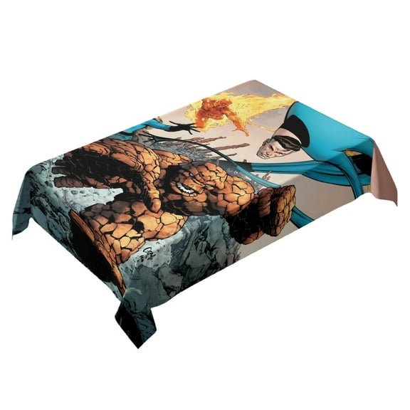 The Fantastic Four-theme square tablecloth has an iconic print, fits most tables, and is easy to care for perfect gifts for fans friends and family，55" x 71"（140*180cm）